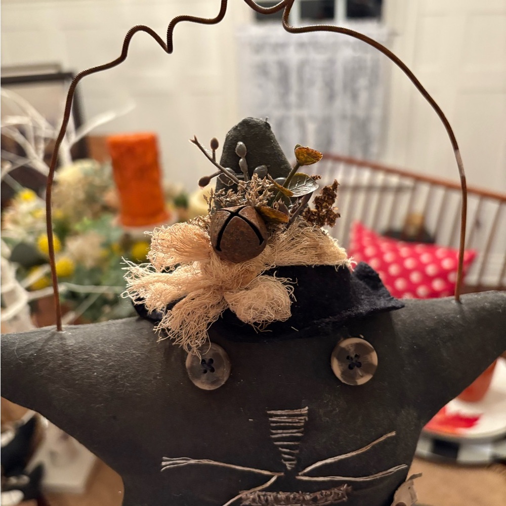 HANDMADE Halloween Star Primitive Cat decoration, folk art - Picture 6 of 6